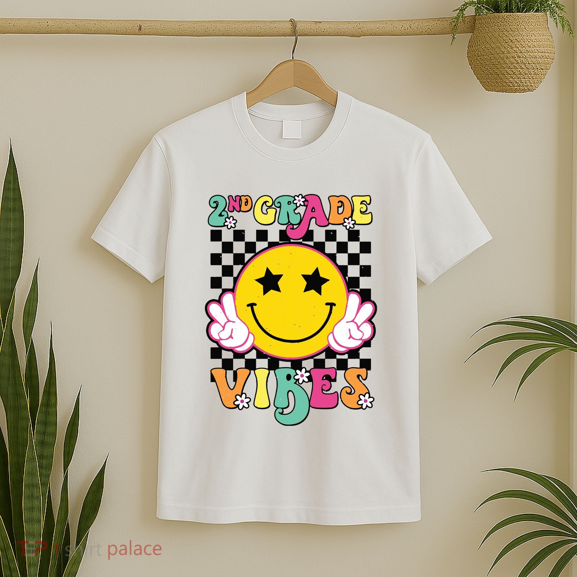 Girl 2nd Grade Vibes Smile Face Back To School Second Grade T-Shirt