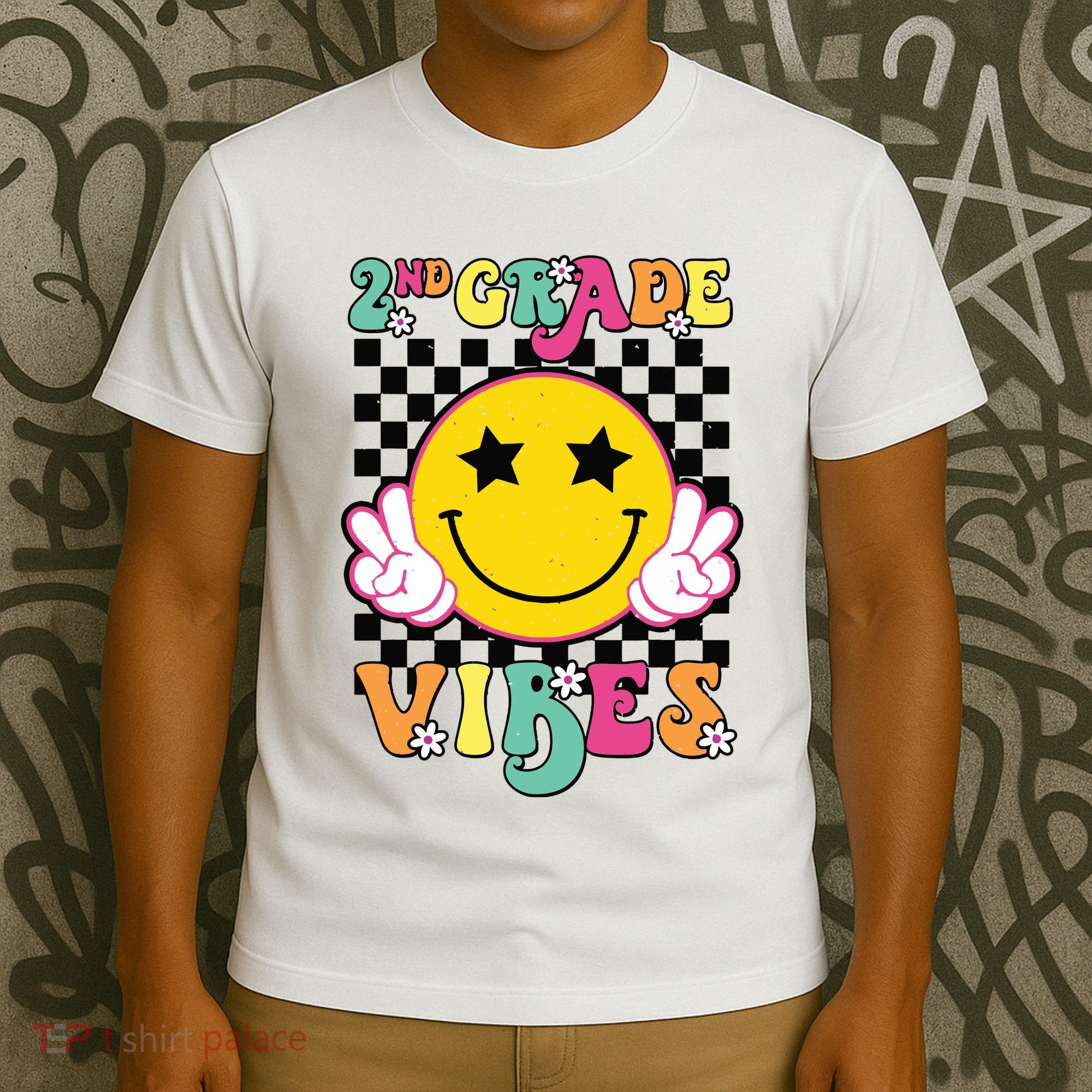 Girl 2nd Grade Vibes Smile Face Back To School Second Grade T-Shirt
