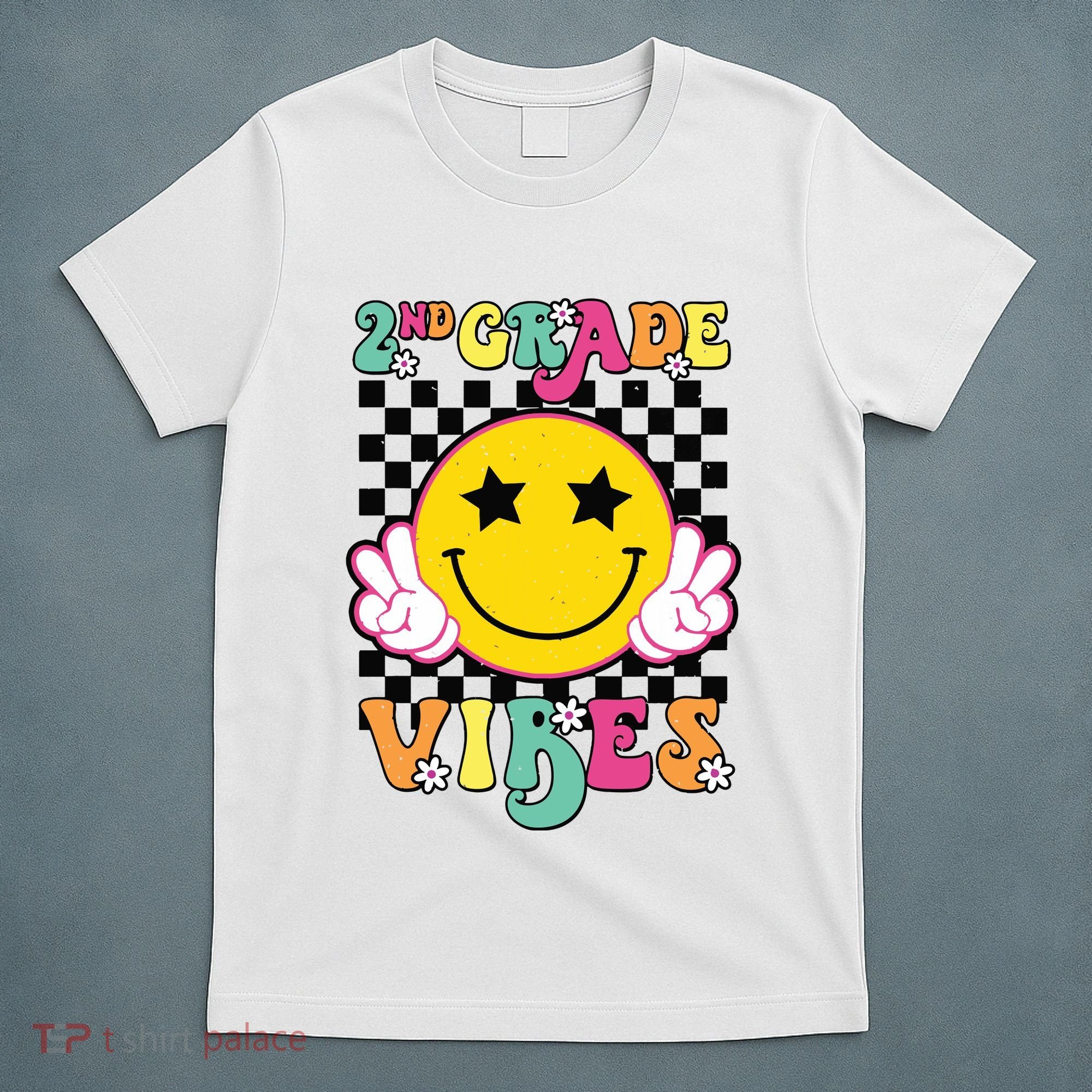 Girl 2nd Grade Vibes Smile Face Back To School Second Grade T-Shirt