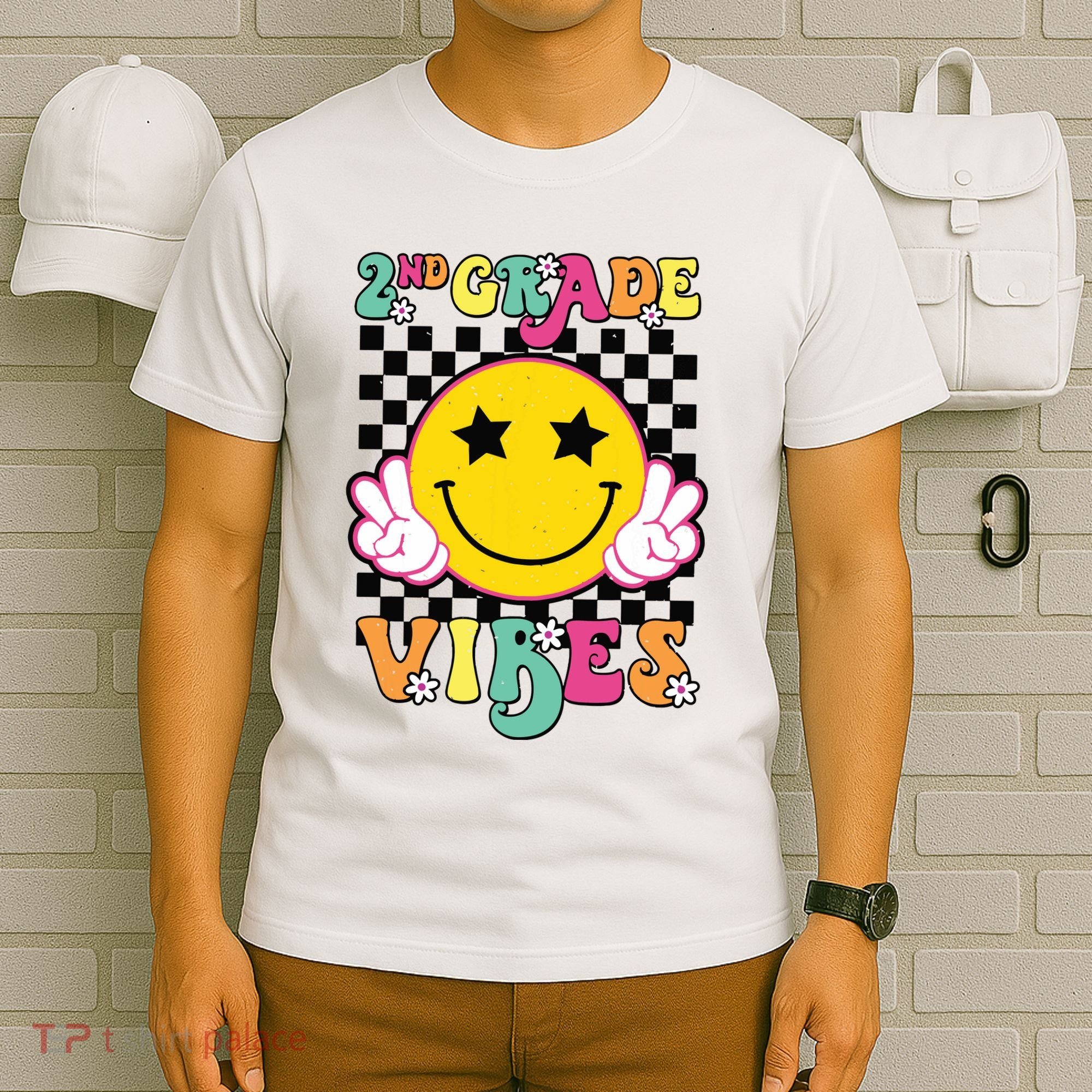 Girl 2nd Grade Vibes Smile Face Back To School Second Grade T-Shirt