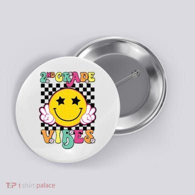 Girl 2nd Grade Vibes Smile Face Back To School Second Grade Button