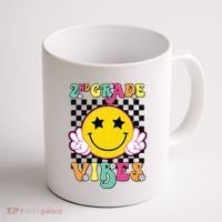 Girl 2nd Grade Vibes Smile Face Back To School Second Grade Coffee Mug thumb 1