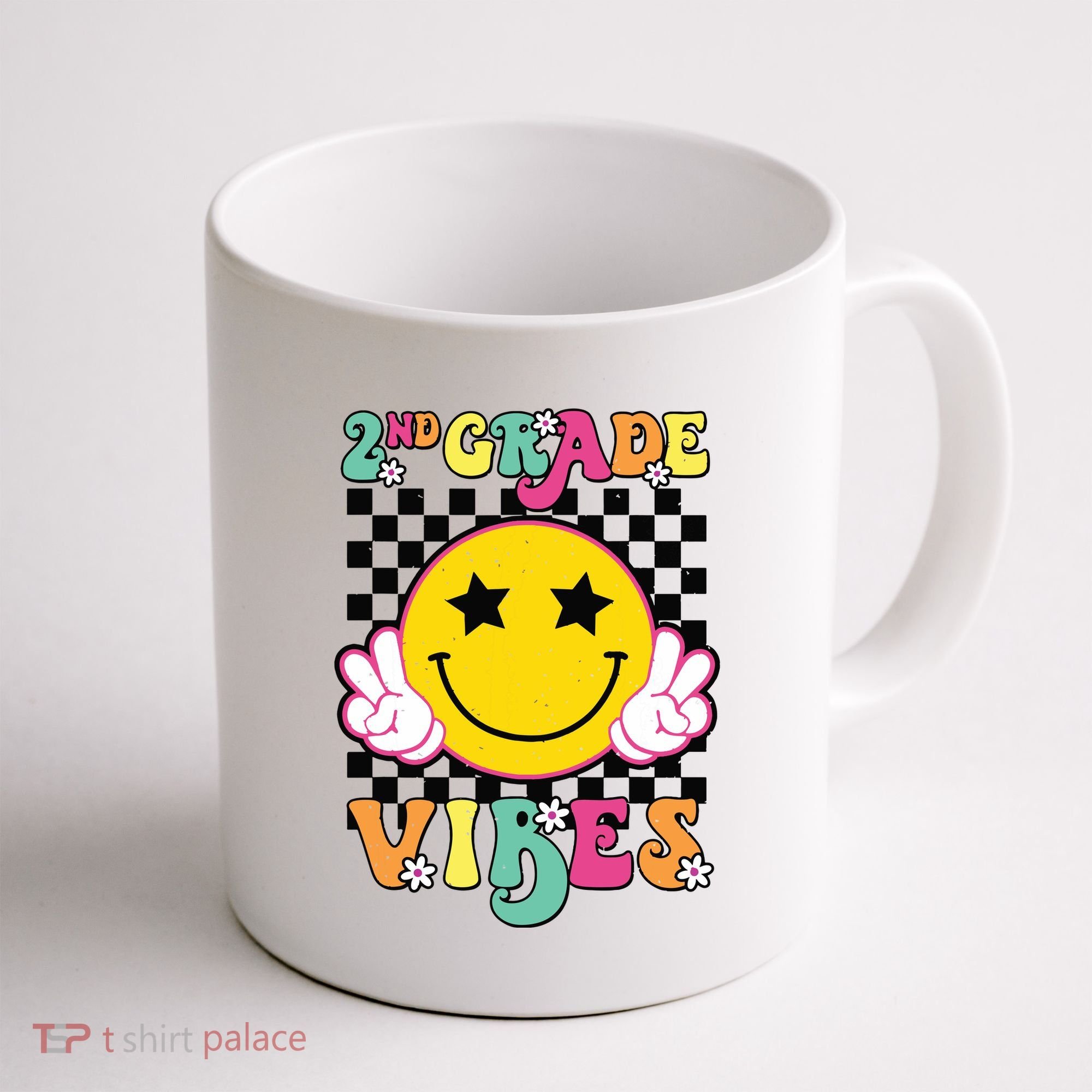 Girl 2nd Grade Vibes Smile Face Back To School Second Grade Coffee Mug