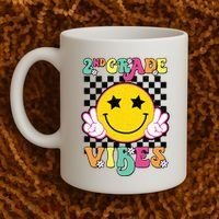 Girl 2nd Grade Vibes Smile Face Back To School Second Grade Coffee Mug thumb 2