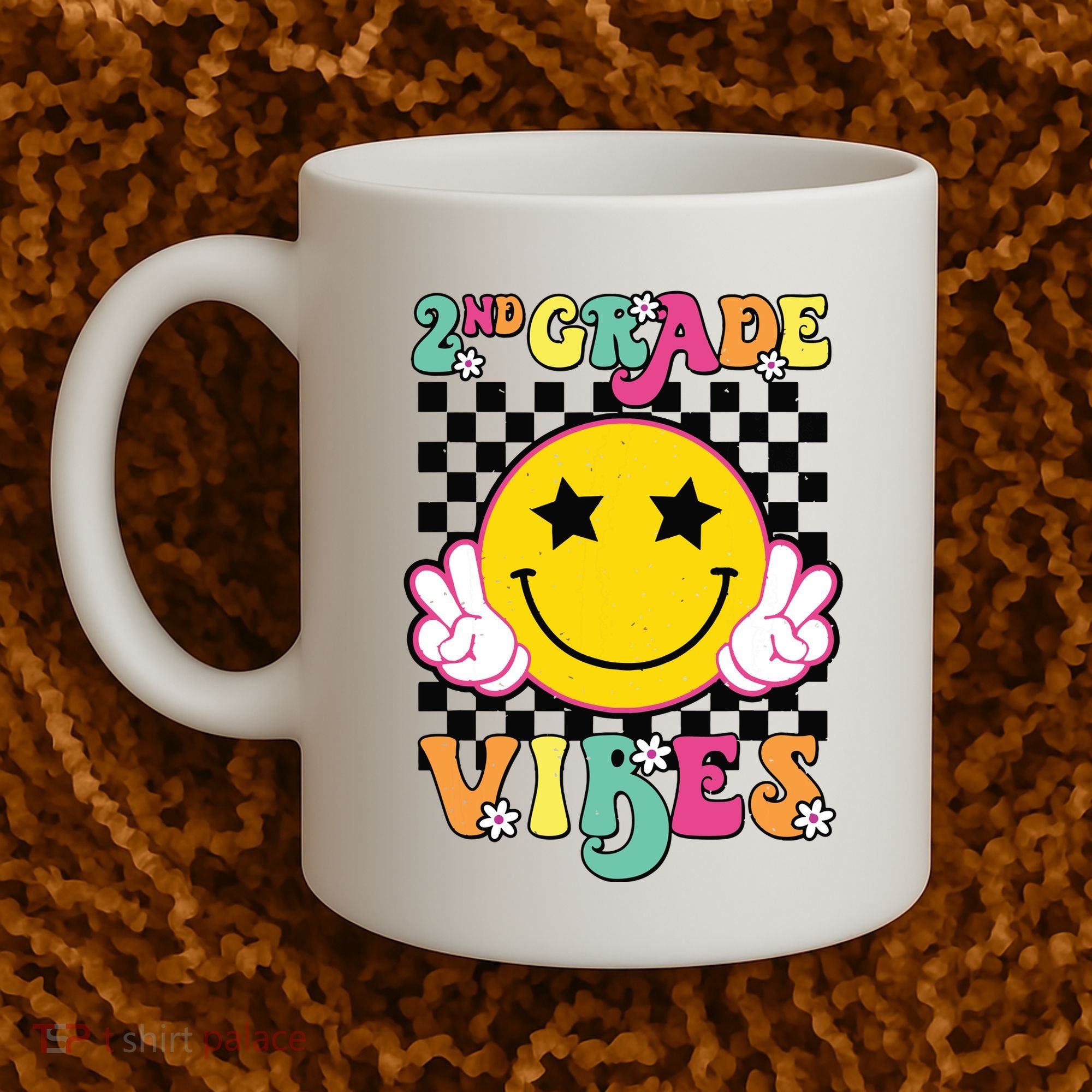 Girl 2nd Grade Vibes Smile Face Back To School Second Grade Coffee Mug