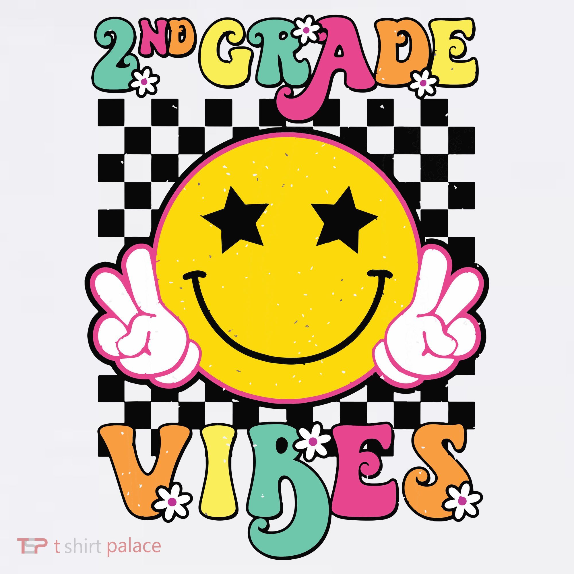 Girl 2nd Grade Vibes Smile Face Back To School Second Grade Women's Hoodie