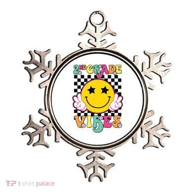 Girl 2nd Grade Vibes Smile Face Back To School Second Grade Ornament