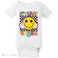 Girl 2nd Grade Vibes Smile Face Back To School Second Grade Baby Bodysuit thumb 0