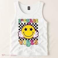 Girl 2nd Grade Vibes Smile Face Back To School Second Grade Tank Top thumb 2