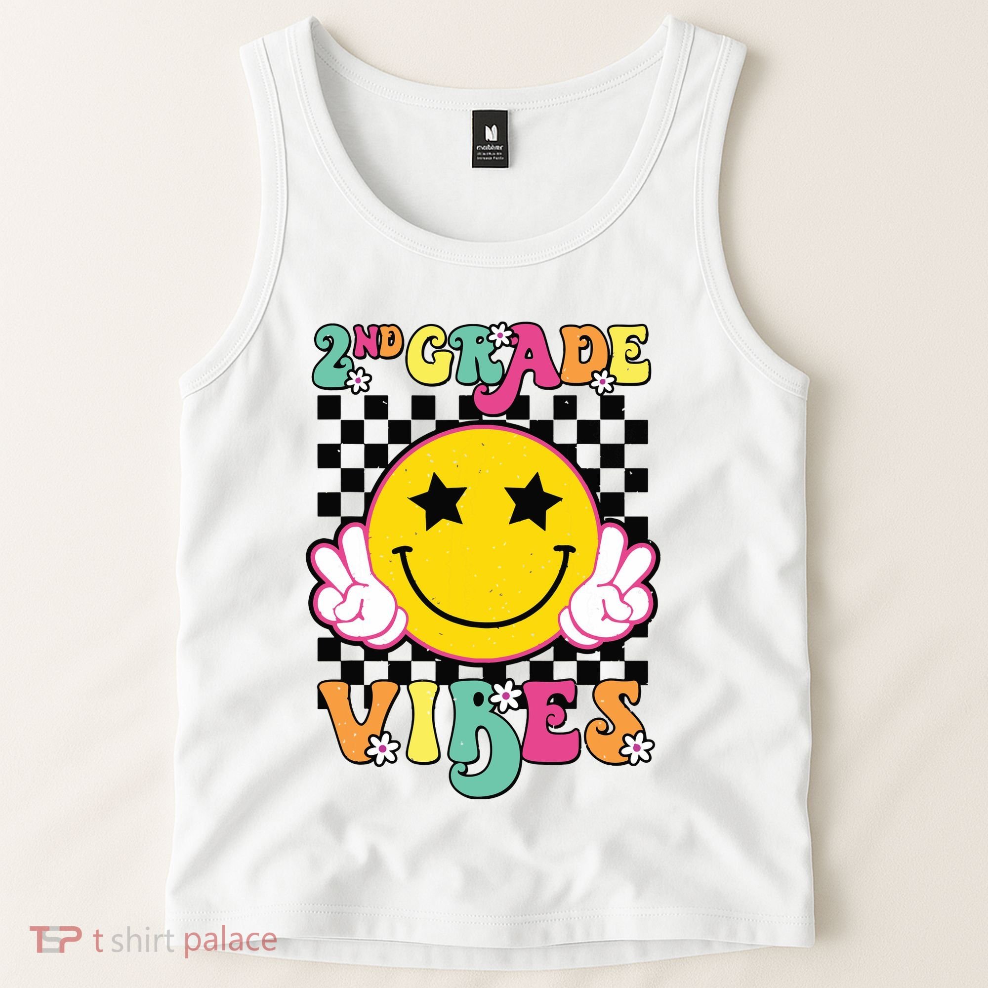 Girl 2nd Grade Vibes Smile Face Back To School Second Grade Tank Top