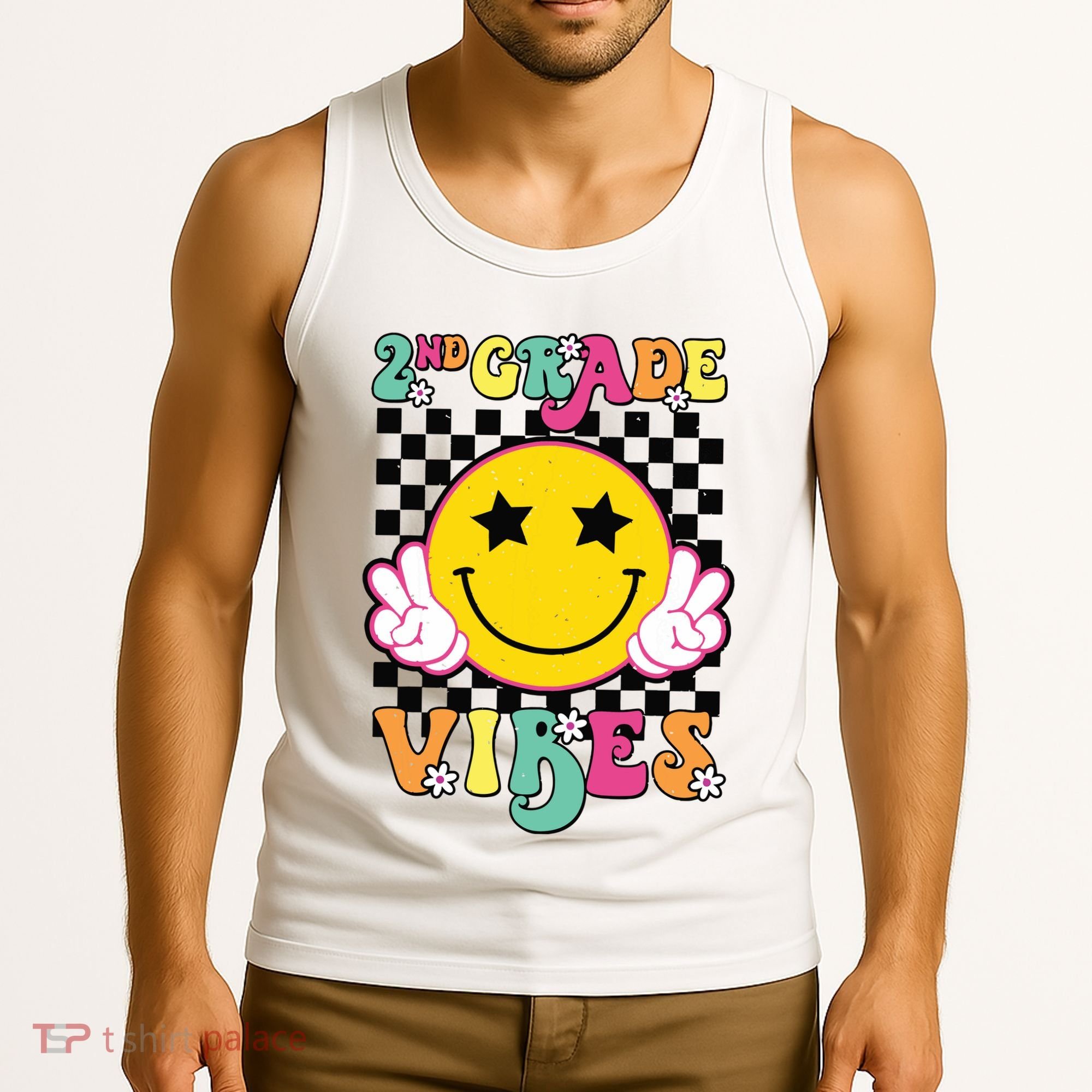 Girl 2nd Grade Vibes Smile Face Back To School Second Grade Tank Top