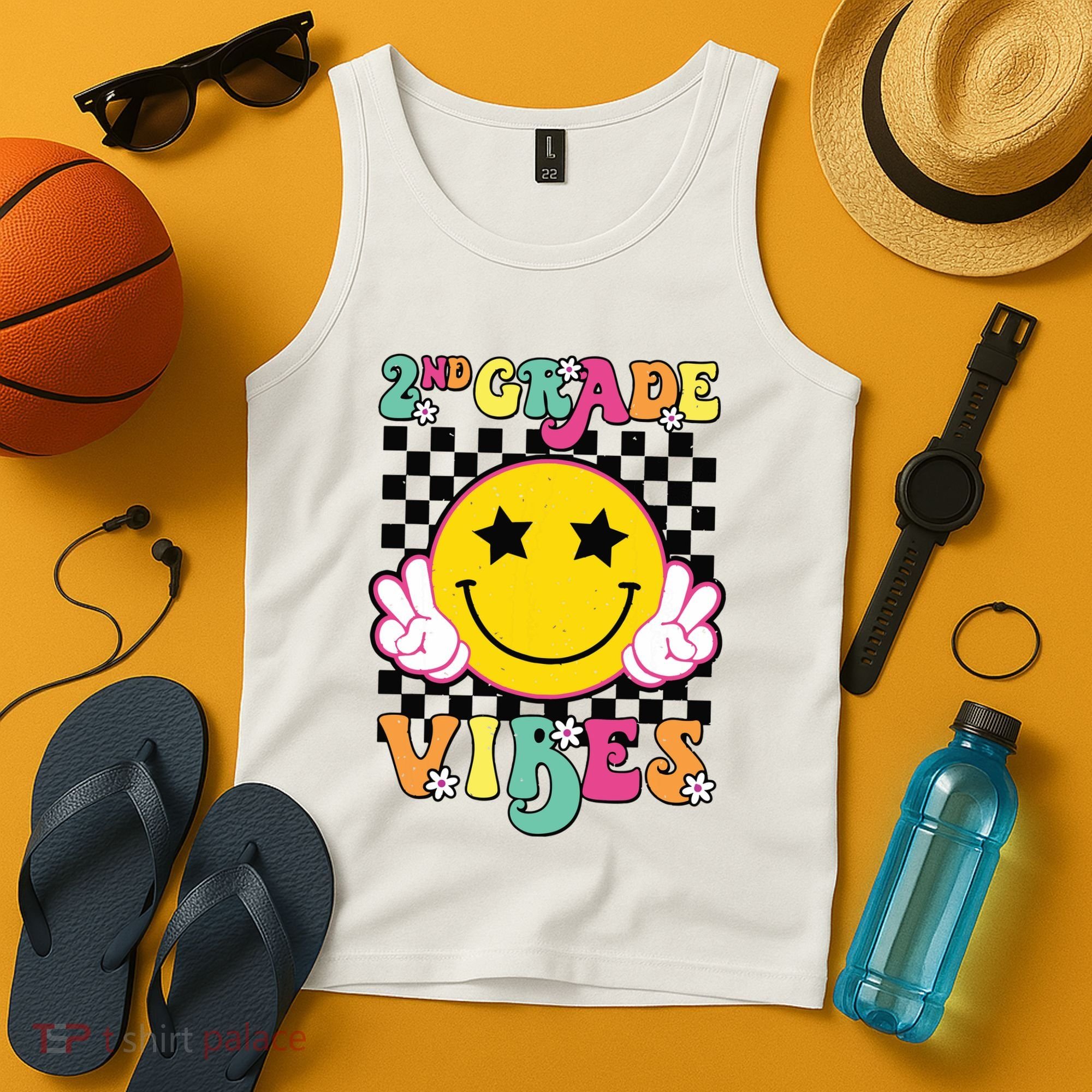 Girl 2nd Grade Vibes Smile Face Back To School Second Grade Tank Top