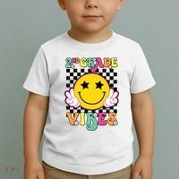 Girl 2nd Grade Vibes Smile Face Back To School Second Grade Toddler T-Shirt thumb 2
