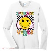 Girl 2nd Grade Vibes Smile Face Back To School Second Grade Women's Long Sleeve Shirt thumb 0