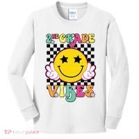Girl 2nd Grade Vibes Smile Face Back To School Second Grade Kids Long Sleeve Shirt thumb 0