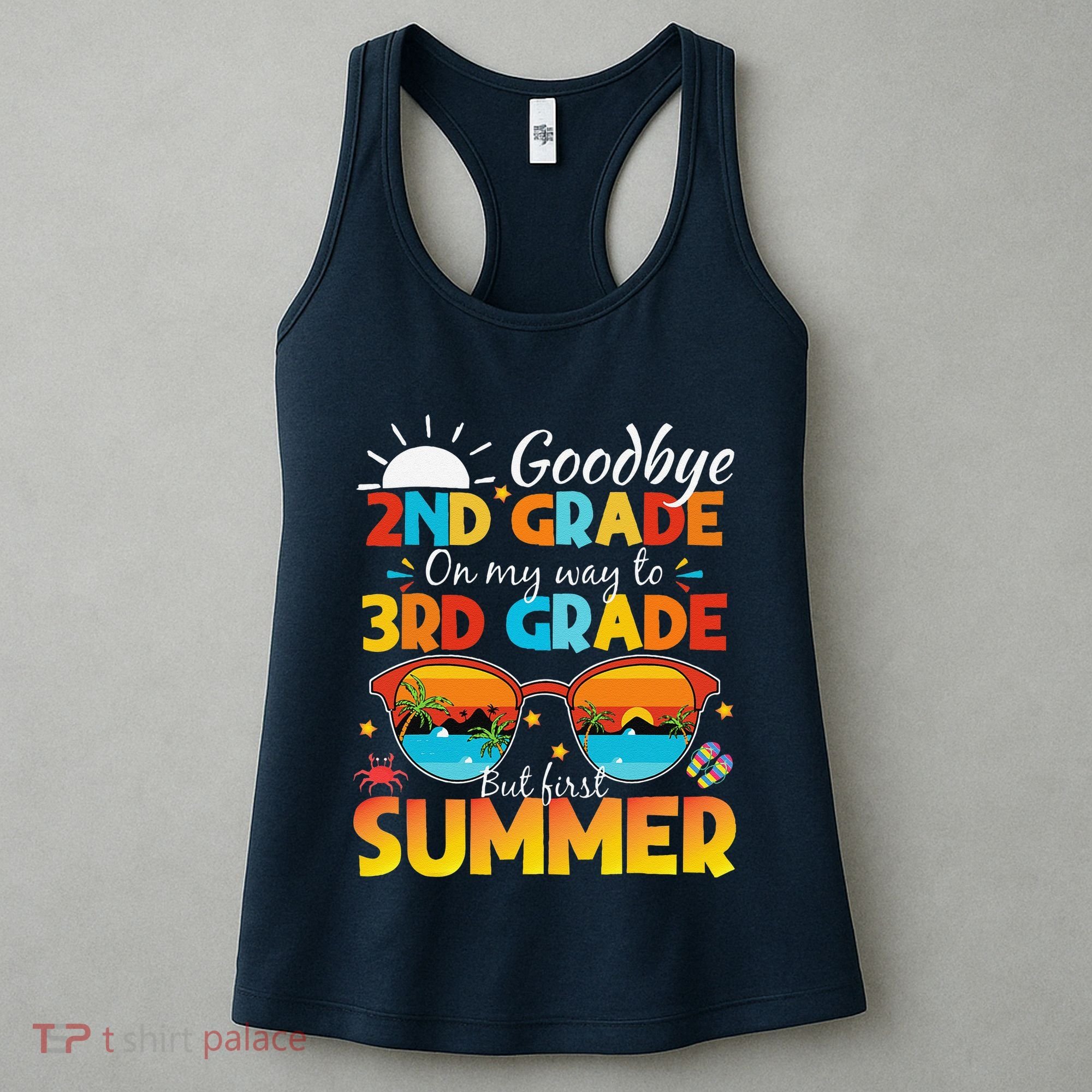 Goodbye 2nd Grade Graduation To 3rd Grade Hello Summer Women's Tank Top