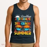 Goodbye 2nd Grade Graduation To 3rd Grade Hello Summer Tank Top thumb 3