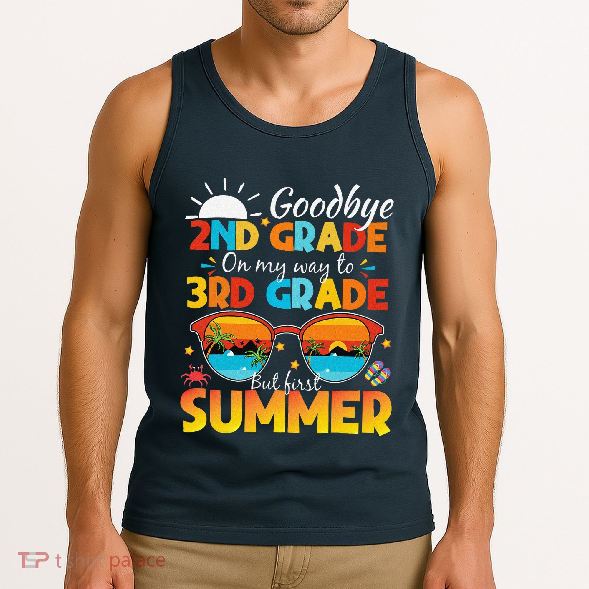 Goodbye 2nd Grade Graduation To 3rd Grade Hello Summer Tank Top