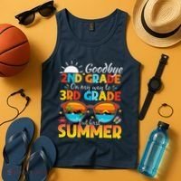 Goodbye 2nd Grade Graduation To 3rd Grade Hello Summer Tank Top thumb 4