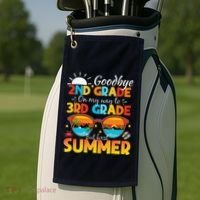 Goodbye 2nd Grade Graduation To 3rd Grade Hello Summer Golf Towel thumb 2