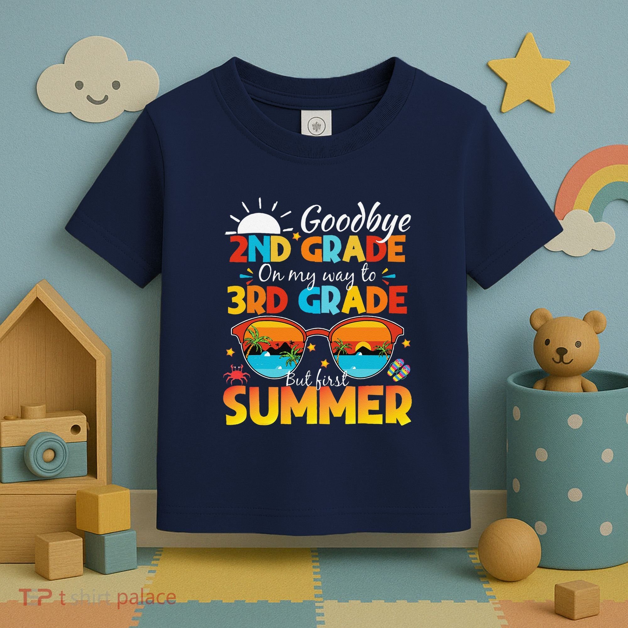 Goodbye 2nd Grade Graduation To 3rd Grade Hello Summer Toddler T-Shirt
