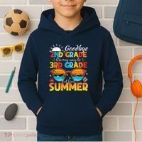 Goodbye 2nd Grade Graduation To 3rd Grade Hello Summer Kids Hoodie thumb 2