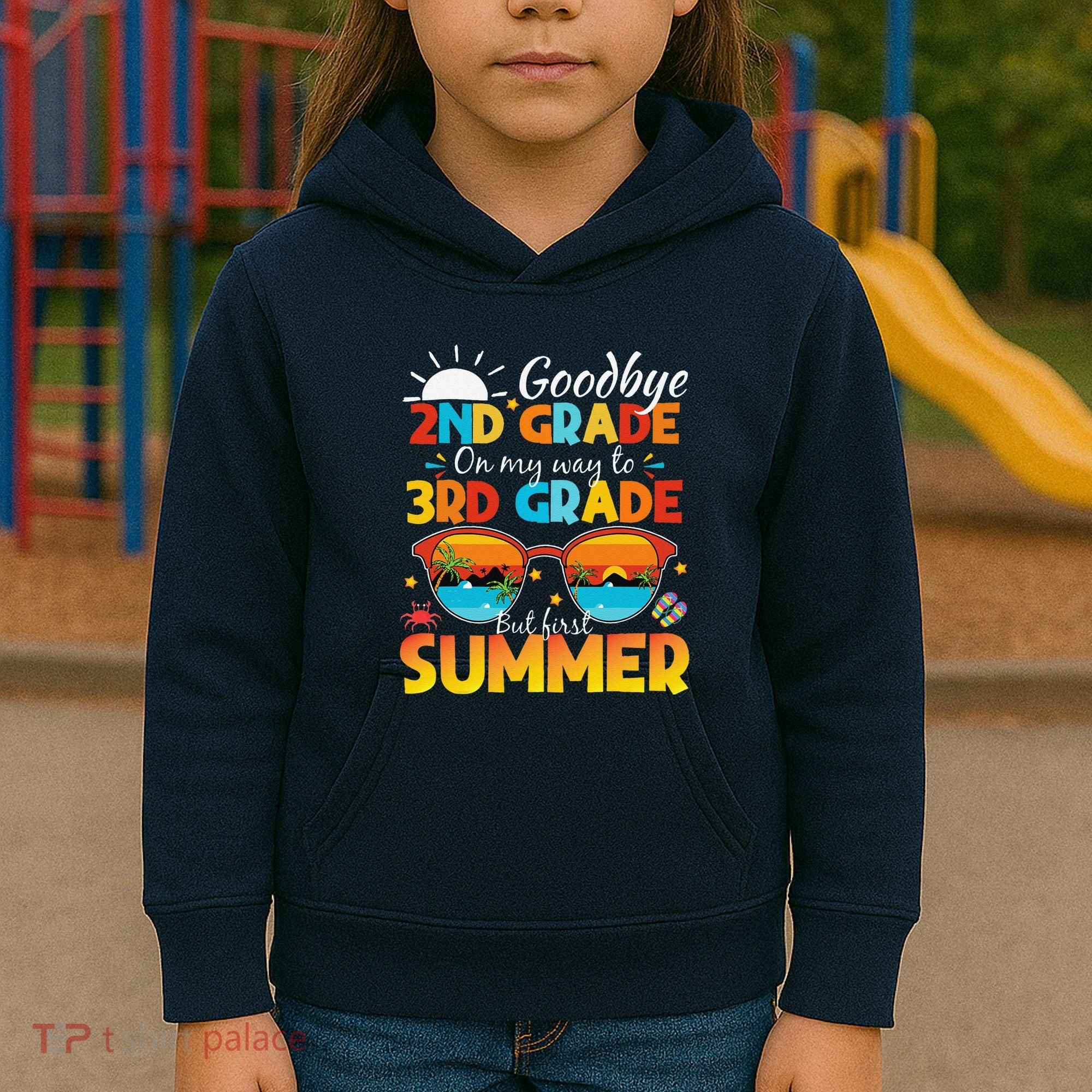 Goodbye 2nd Grade Graduation To 3rd Grade Hello Summer Kids Hoodie