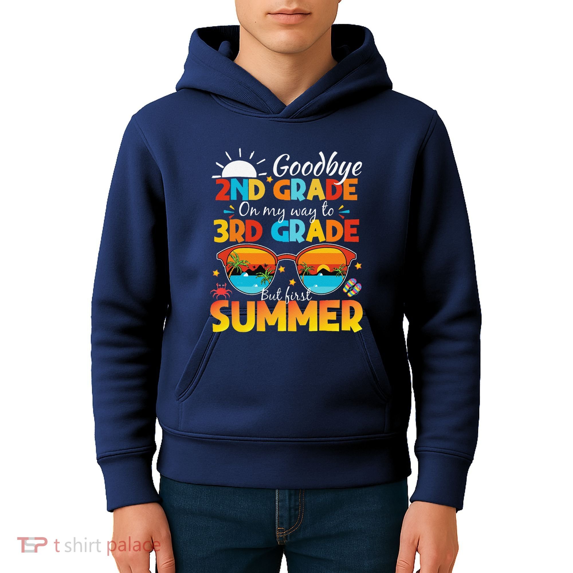 Goodbye 2nd Grade Graduation To 3rd Grade Hello Summer Kids Hoodie