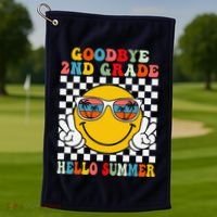 Goodbye 2nd Grade Hello Summer Last Day Of School Golf Towel thumb 1