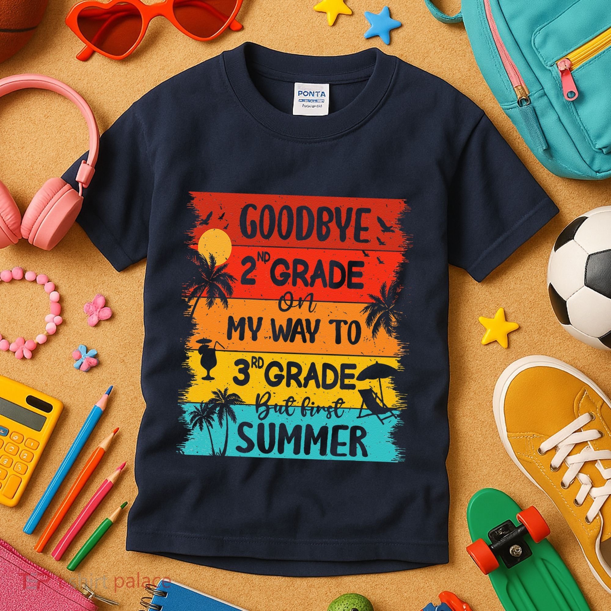Goodbye 2nd Grade Hello Summer Last Day Of School Graduation Kids T-Shirt