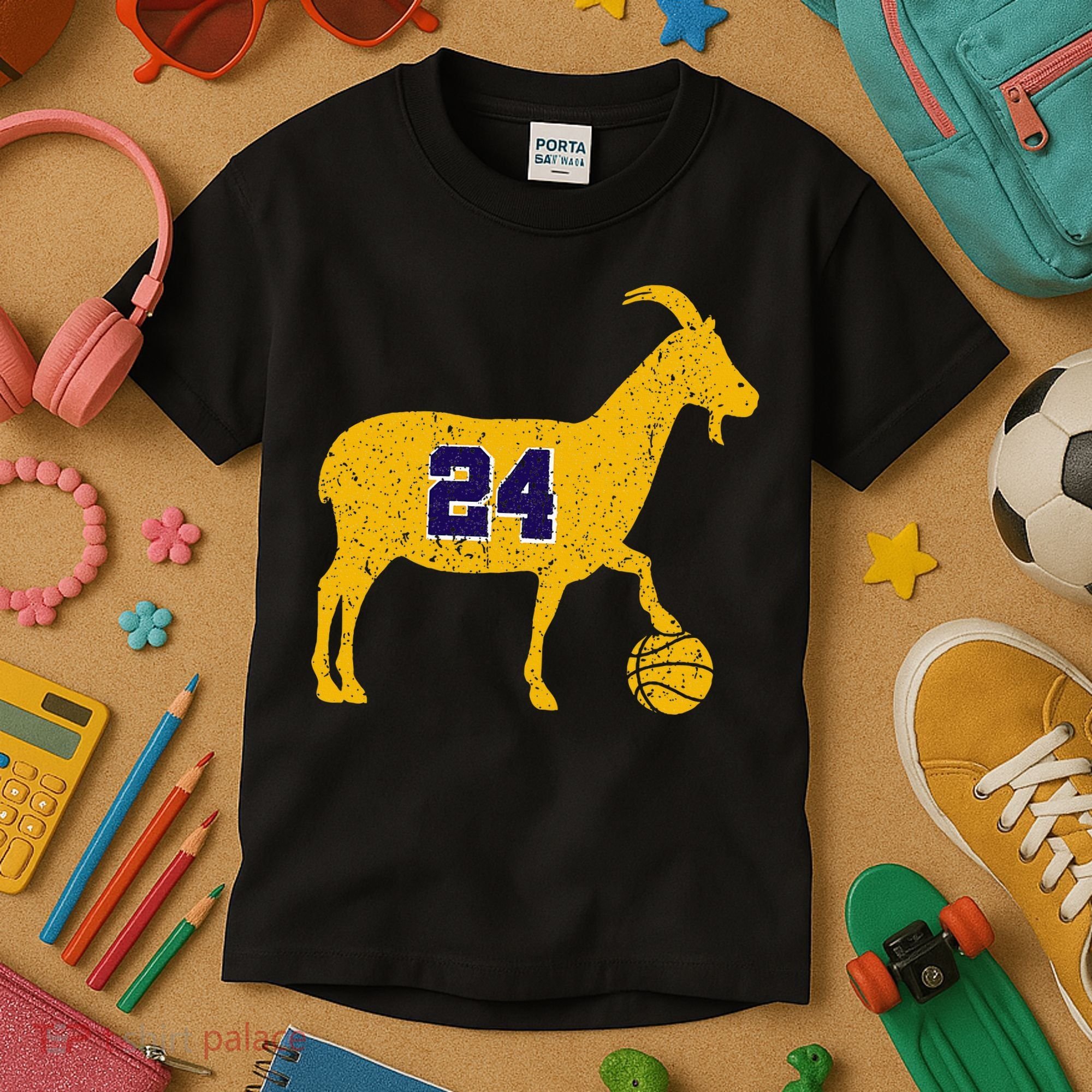 Goat 24 La Basketball Kids T-Shirt