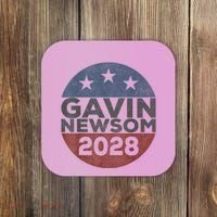Gavin 2028 Retro Gavin Newsom For President 2028 Coaster thumb 0