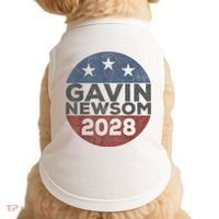 Gavin 2028 Retro Gavin Newsom For President 2028 Doggie Tank thumb 0
