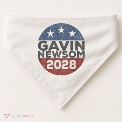 Gavin 2028 Retro Gavin Newsom For President 2028 USA-Made Doggie Bandana