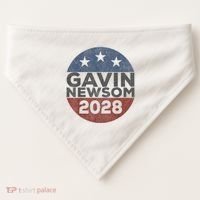 Gavin 2028 Retro Gavin Newsom For President 2028 USA-Made Doggie Bandana thumb 0