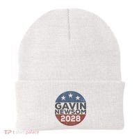 Gavin 2028 Retro Gavin Newsom For President 2028 Beanie thumb 0