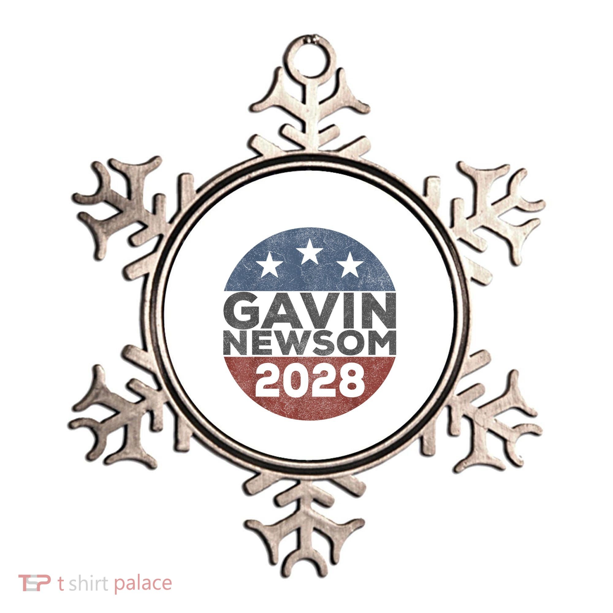 Gavin 2028 Retro Gavin Newsom For President 2028 Ornament