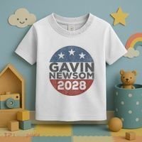 Gavin 2028 Retro Gavin Newsom For President 2028 Toddler T-Shirt thumb 3