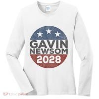 Gavin 2028 Retro Gavin Newsom For President 2028 Women's Long Sleeve Shirt thumb 0