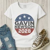 Gavin 2028 Retro Gavin Newsom For President 2028 Women's T-Shirt thumb 3