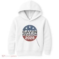 Gavin 2028 Retro Gavin Newsom For President 2028 Kids Hoodie thumb 0