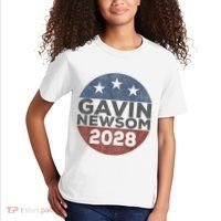 Gavin 2028 Retro Gavin Newsom For President 2028 Kids T-Shirt thumb 2