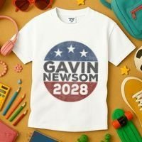 Gavin 2028 Retro Gavin Newsom For President 2028 Kids T-Shirt thumb 3