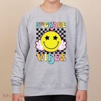 Girl 3rd Grade Vibes Smile Face Back To School Third Grade Women's Sweatshirt thumb 0