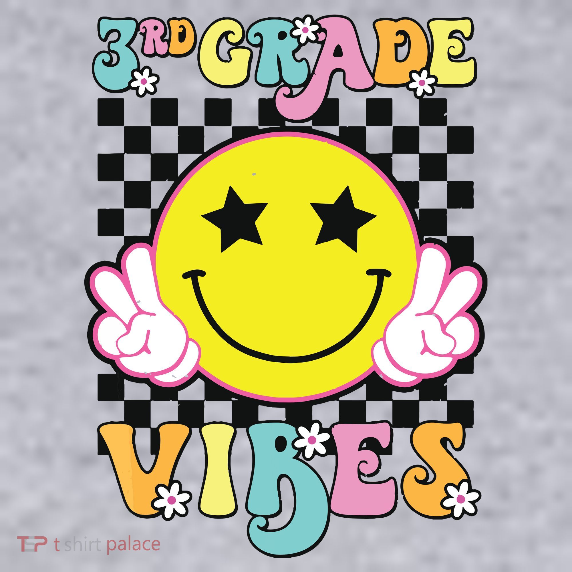 Girl 3rd Grade Vibes Smile Face Back To School Third Grade Women's Sweatshirt