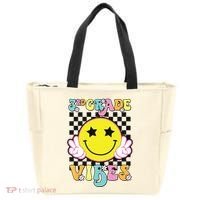 Girl 3rd Grade Vibes Smile Face Back To School Third Grade Tote Bag thumb 0