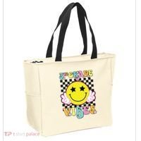 Girl 3rd Grade Vibes Smile Face Back To School Third Grade Tote Bag thumb 2