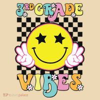 Girl 3rd Grade Vibes Smile Face Back To School Third Grade Tote Bag thumb 4