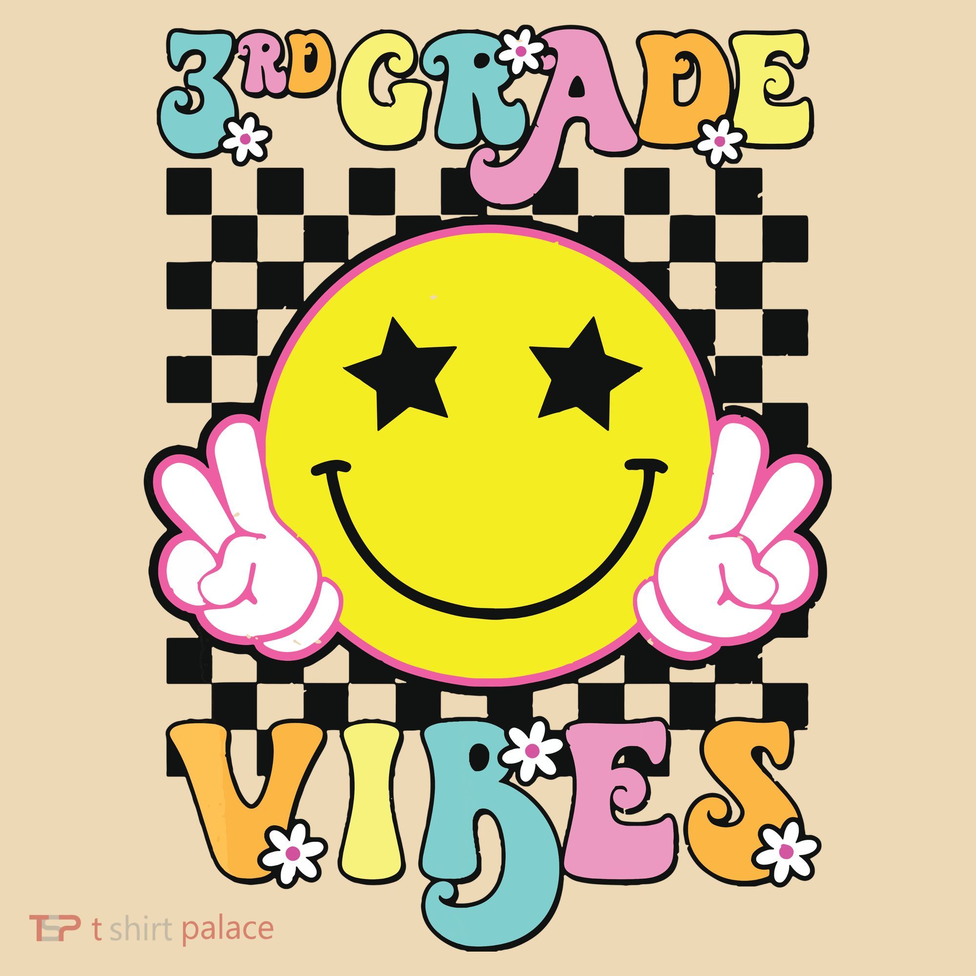 Girl 3rd Grade Vibes Smile Face Back To School Third Grade Tote Bag