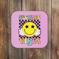Girl 3rd Grade Vibes Smile Face Back To School Third Grade Coaster thumb 0